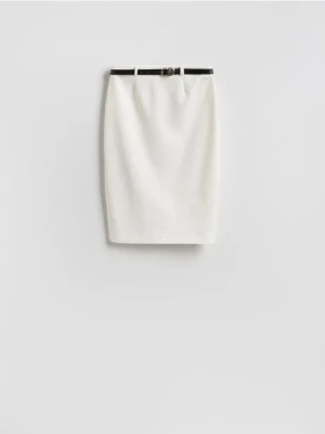Reserved - Spódnica z paskiem - biały