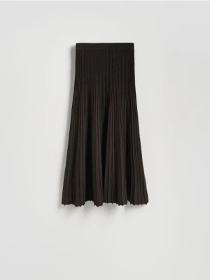 Zdjęcie produktu Reserved - Spódnica z prążkowanej dzianiny - brązowy