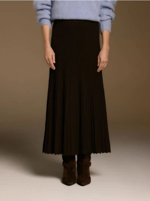 Reserved - Spódnica z prążkowanej dzianiny - brązowy