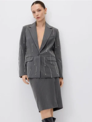 Reserved - Spódnica z rozcięciem - jasnoszary