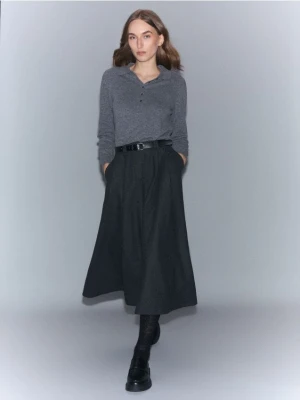 Reserved - Spódnica z wełną - ciemnoszary