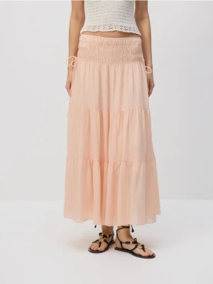 Reserved - Spódnica z wiskozą - brzoskwiniowy