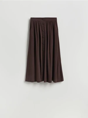 Reserved - Spódnica z wiskozą - ciemnobrązowy