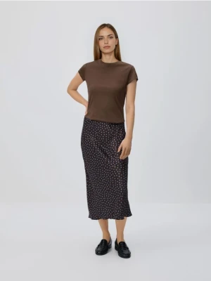 Reserved - Spódnica z wiskozy - ciemnobrązowy