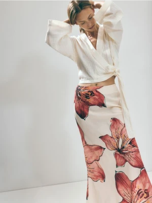 Reserved - Spódnica z wiskozy i lnu - wielobarwny