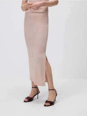 Reserved - Spódnica ze strassem - pastelowy róż