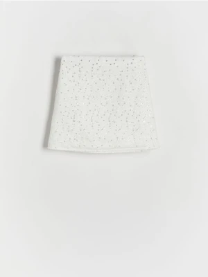 Reserved - Spódnica ze zdobieniem - złamana biel
