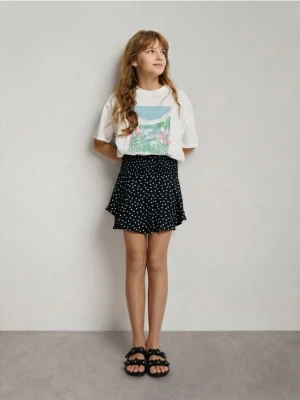 Reserved - Spódnico-spodenki w kropki - czarny