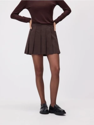 Reserved - Spódnico-szorty w kratę - ciemnobrązowy