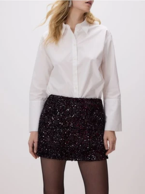 Reserved - Spódnico-szorty z cekinami - mahoniowy