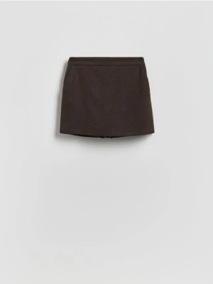 Reserved - Spódnico-szorty z dodatkiem wełny - ciemnobrązowy