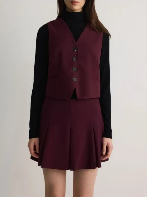 Reserved - Spódnico-szorty z dodatkiem wiskozy - burgundowy