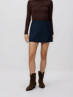 Reserved - Spódnico-szorty z dodatkiem wiskozy - granatowy