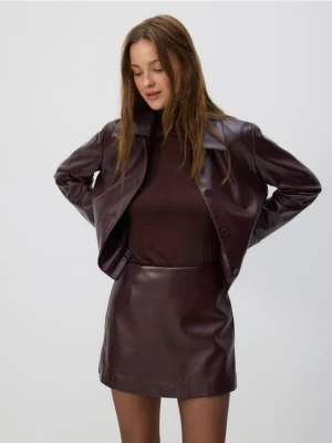 Zdjęcie produktu Reserved - Spódnico-szorty z imitacji skóry - burgundowy