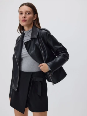 Reserved - Spódnico-szorty z kokardą - czarny