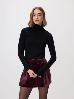 Reserved - Spódnico-szorty z kokardkami - burgundowy