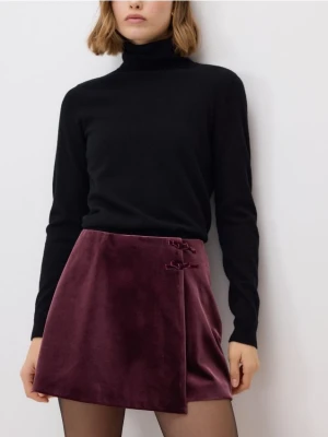 Reserved - Spódnico-szorty z kokardkami - burgundowy