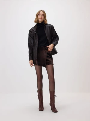 Reserved - Spódnico-szorty z kokardkami - ciemnobrązowy