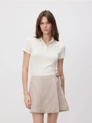 Reserved - Spódnico-szorty z lnem - beżowy