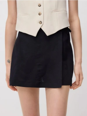 Reserved - Spódnico-szorty z lnem - czarny