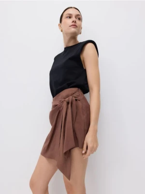 Reserved - Spódnico-szorty z lyocellu - brązowy