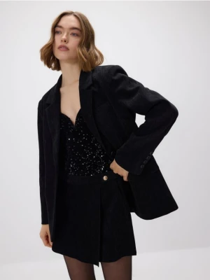 Reserved - Spódnico-szorty z ozdobnymi guzikami - czarny