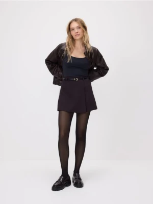 Reserved - Spódnico-szorty z paskiem - ciemnobrązowy