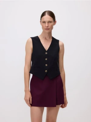 Reserved - Spódnico-szorty z wiskozą - mahoniowy