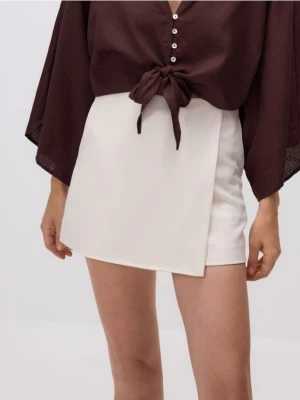 Reserved - Spódnico-szorty z wiskozą - złamana biel