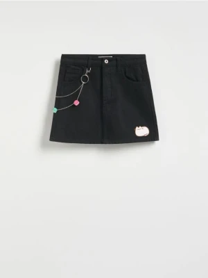 Reserved - Spódniczka z łańcuszkiem Pusheen - czarny