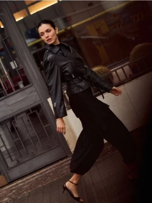 Zdjęcie produktu Reserved - Spodnie balloon ze spódnicą - czarny