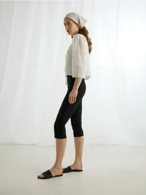 Reserved - Spodnie capri - czarny