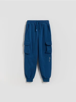 Reserved - Spodnie cargo - niebieski