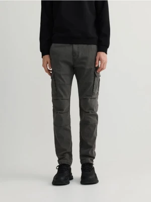 Reserved - Spodnie cargo slim - ciemnoszary