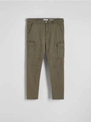 Zdjęcie produktu Reserved - Spodnie cargo slim - ciemnozielony