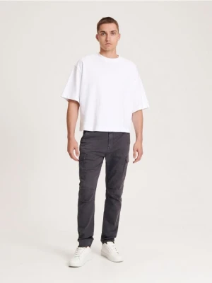 Reserved - Spodnie cargo slim fit - ciemnoszary