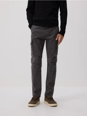 Reserved - Spodnie cargo slim fit - ciemnoszary