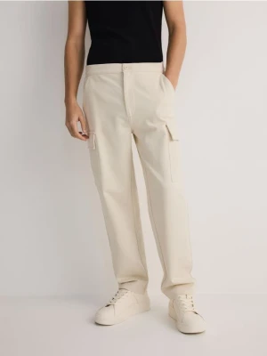 Reserved - Spodnie cargo - złamana biel