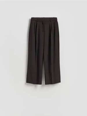 Reserved - Spodnie carrot fit - ciemnobrązowy