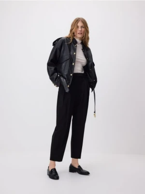 Reserved - Spodnie carrot fit - czarny