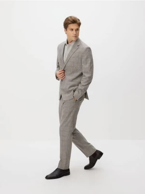 Reserved - Spodnie carrot slim w kratę - brązowy