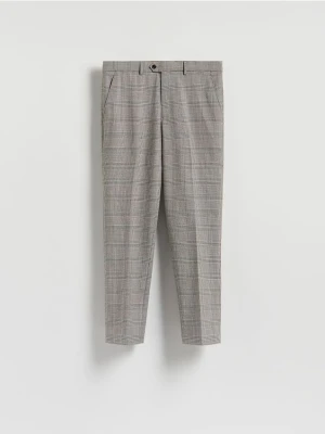 Reserved - Spodnie carrot slim w kratę - brązowy