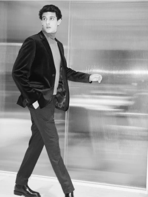 Reserved - Spodnie carrot z kantem - ciemnoszary