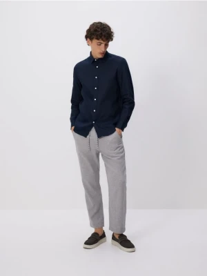 Reserved - Spodnie carrot z lnem - ciemnoszary