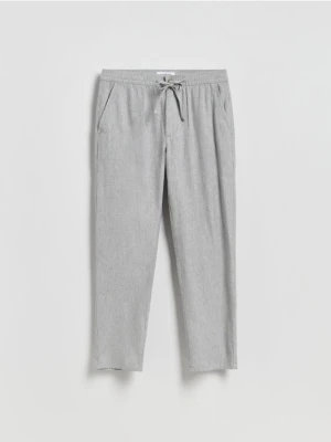 Reserved - Spodnie carrot z lnem - ciemnoszary