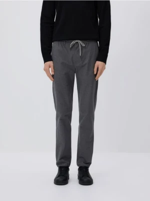 Reserved - Spodnie carrot z wiązaniem - ciemnoszary