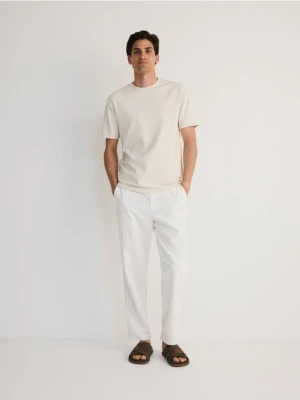 Reserved - Spodnie chino regular z dodatkiem konopi - złamana biel