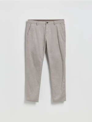 Reserved - Spodnie chino slim - ciemnobrązowy