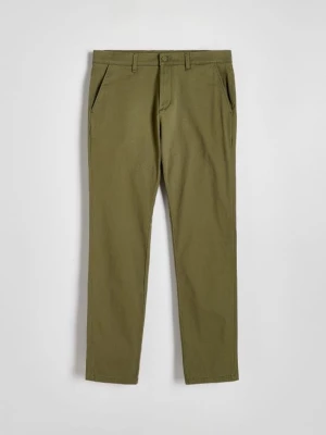 Reserved - Spodnie chino slim fit - oliwkowy