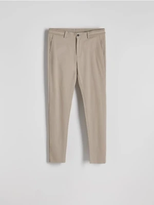 Reserved - Spodnie chino slim fit w kratę - beżowy